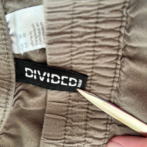 Divided H&M Jogger Pants Olive Army Green Pull On Elastic Waist Pockets size 10 - Picture 11 of 15